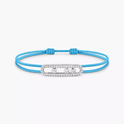 [Auream]Messika Care(s) pink cord pavé bracelet