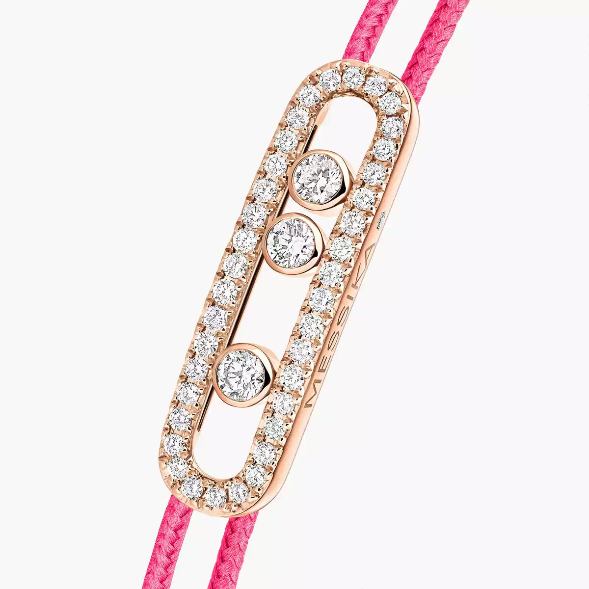 [Auream]Messika Care(s) pink cord pavé bracelet