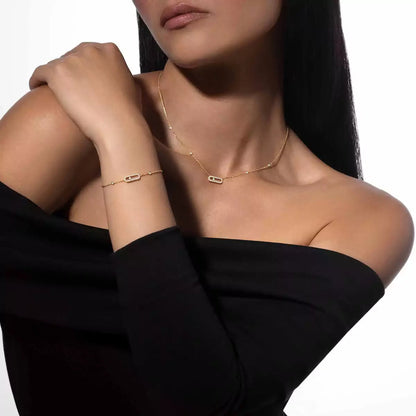 [Auream]Move Uno Diamond Bracelet