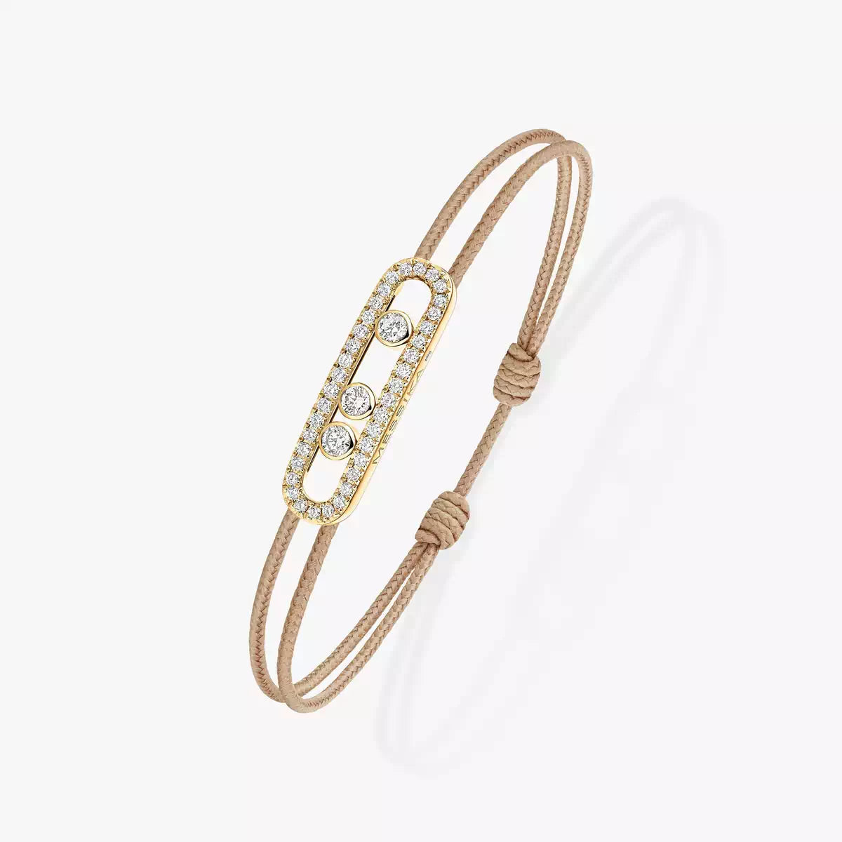 [Auream]Messika Care(s) pink cord pavé bracelet