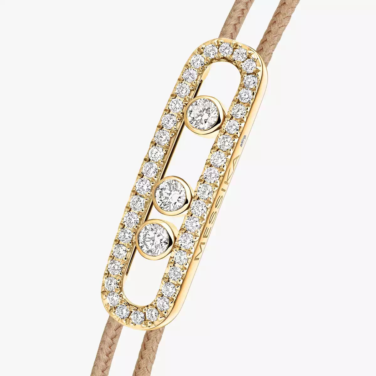 [Auream]Messika Care(s) pink cord pavé bracelet