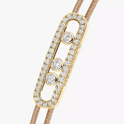 [Auream]Messika Care(s) pink cord pavé bracelet