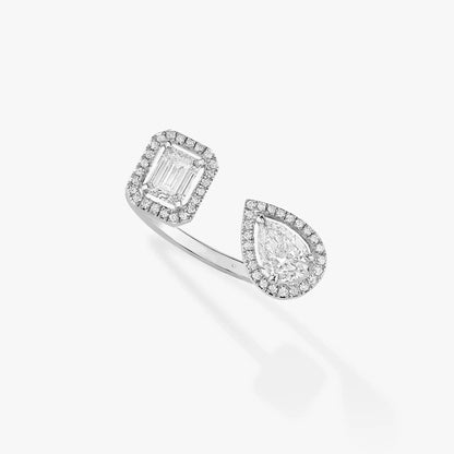 [Auream]MY TWIN TOI & MOI SILVER DIAMOND RING
