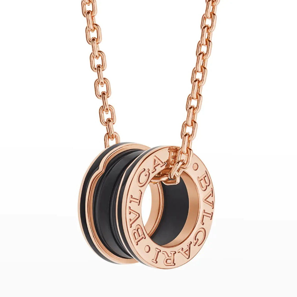 [Auream]ZERO 1 BLACK CERAMIC PINK GOLD NECKLACE