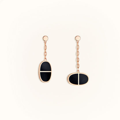 [Auream]CHAINE VERSO BLACK CERAMIC EARRINGS