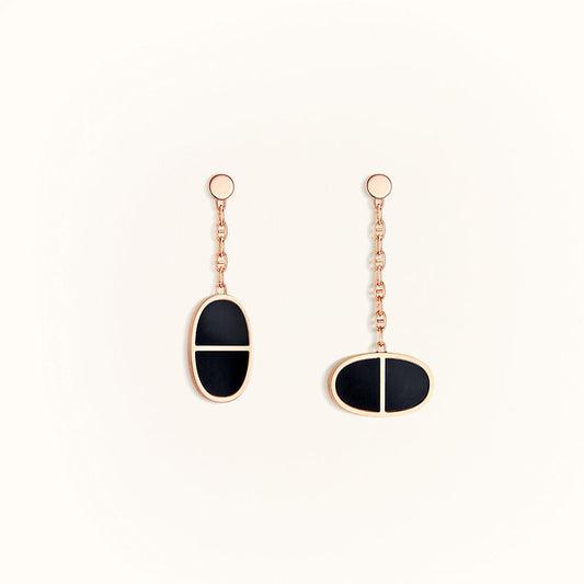 [Auream]CHAINE VERSO BLACK CERAMIC EARRINGS