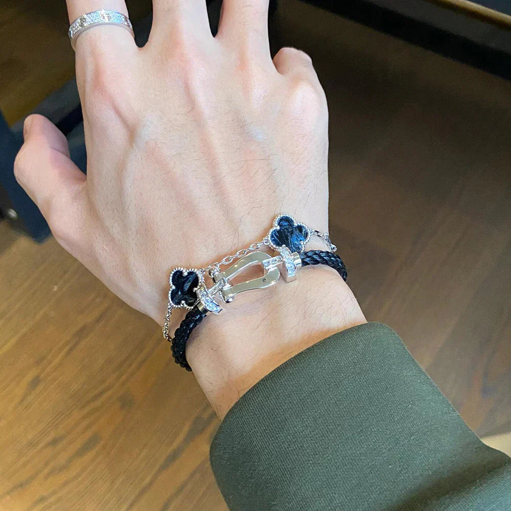 [Auream]CLOVER 5 MOTIF PIETERSITE BRACELET COLLECTION
