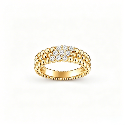 [Auream] THREE-ROW DIAMOND RING