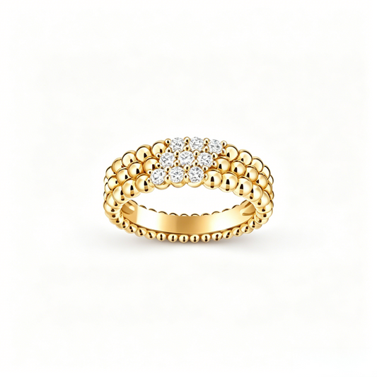 [Auream] THREE-ROW DIAMOND RING