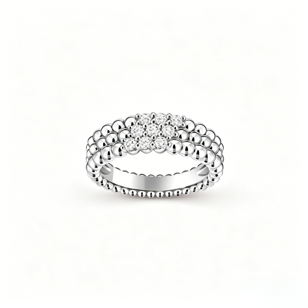 [Auream] THREE-ROW DIAMOND RING
