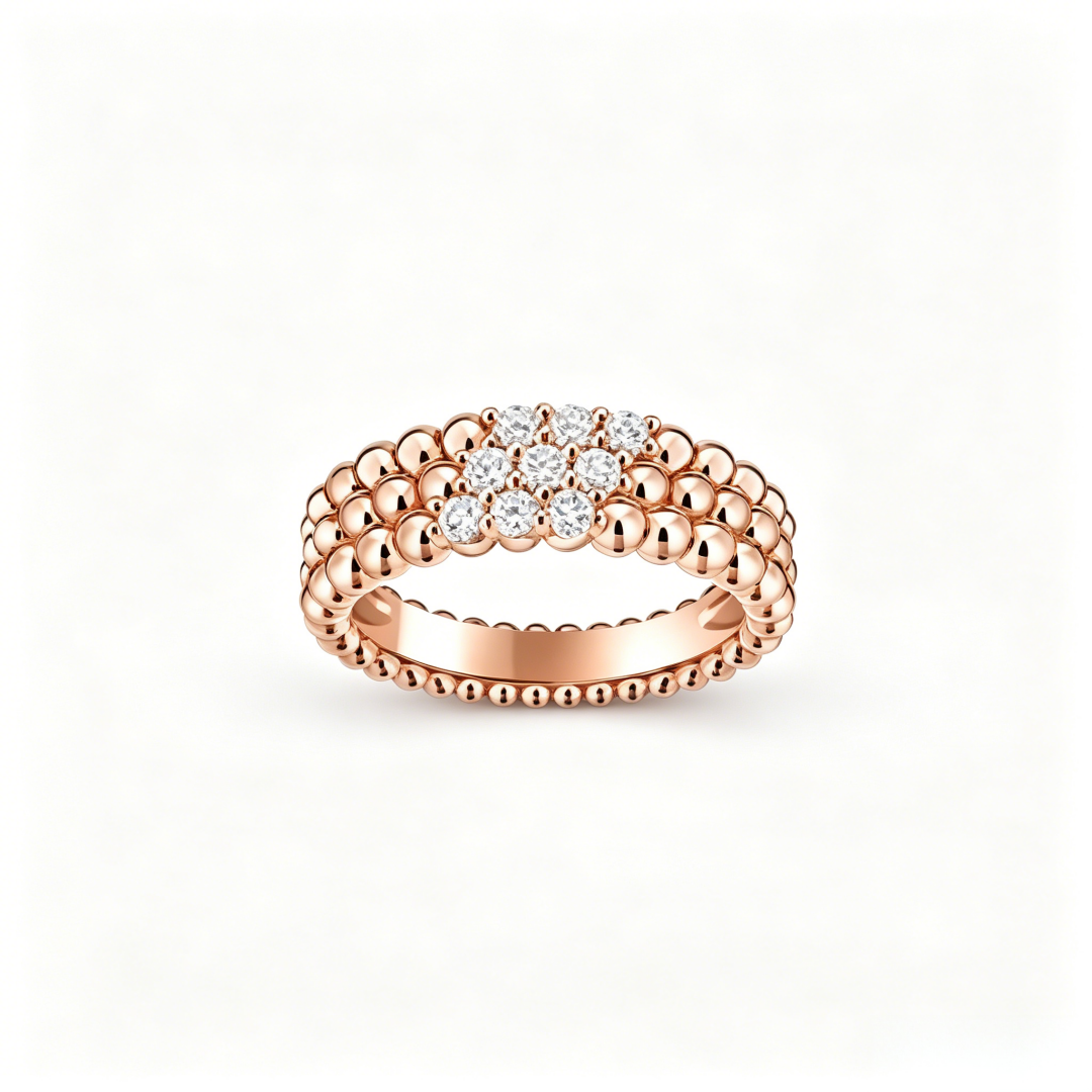 [Auream] THREE-ROW DIAMOND RING