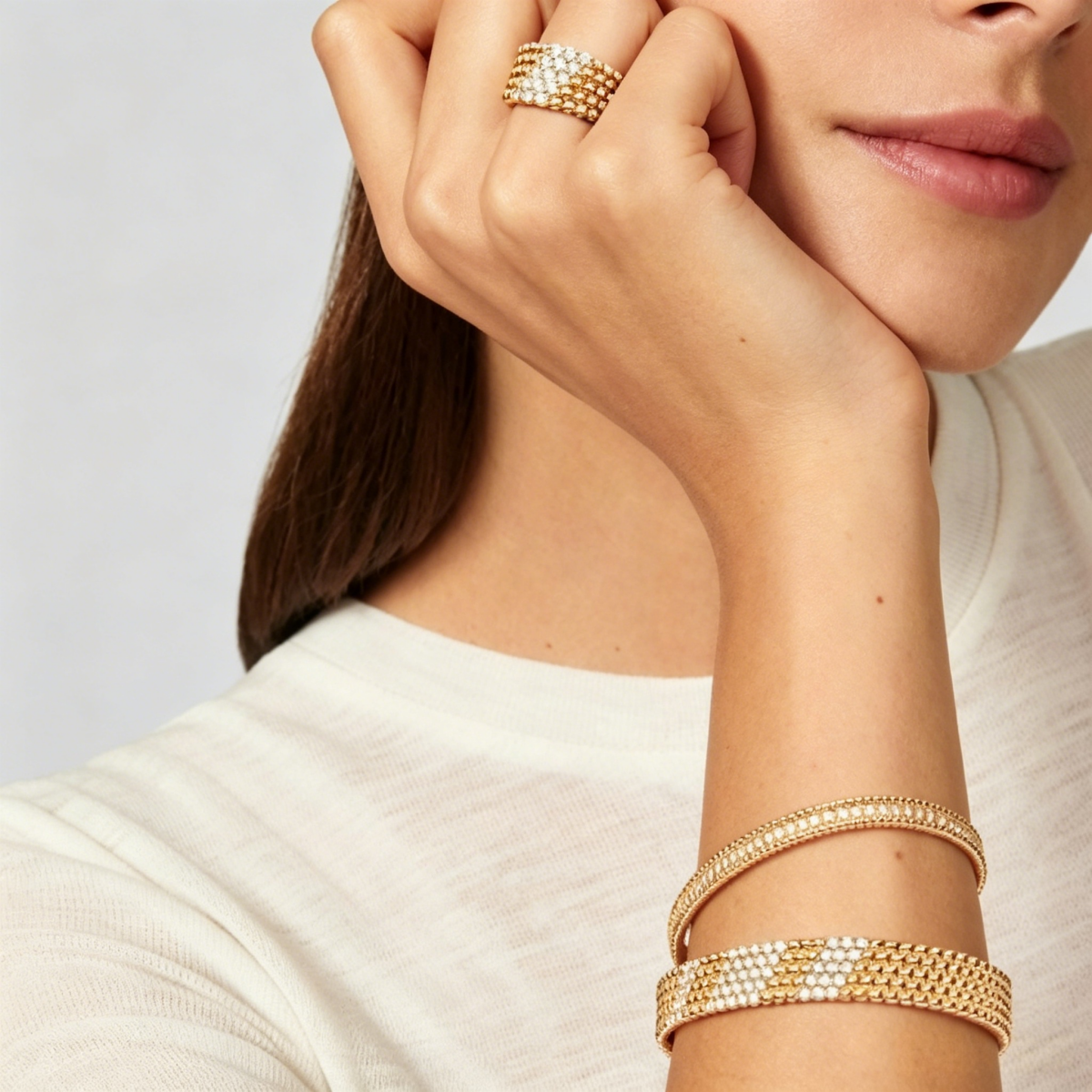 [Auream]  FIVE-ROW DIAMOND BRACELET
