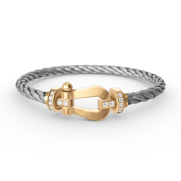 [Auream]FORCE LARGE HORSESHOE HALF DIAMOND BRACELET GOLD