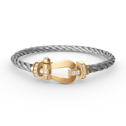 [Auream]FORCE LARGE HORSESHOE HALF DIAMOND BRACELET GOLD