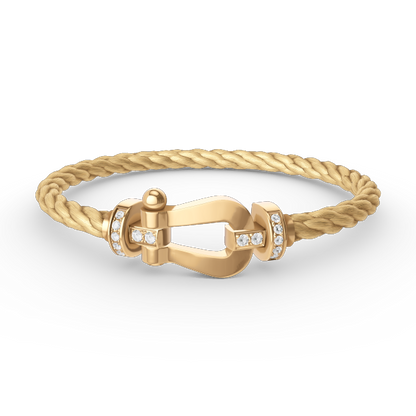 [Auream]FORCE LARGE HORSESHOE HALF DIAMOND BRACELET GOLD