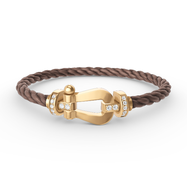[Auream]FORCE LARGE HORSESHOE HALF DIAMOND BRACELET GOLD