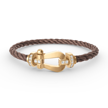 [Auream]FORCE LARGE HORSESHOE HALF DIAMOND BRACELET GOLD