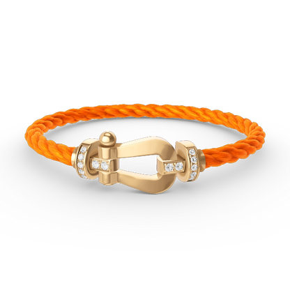 [Auream]FORCE LARGE HORSESHOE HALF DIAMOND BRACELET GOLD