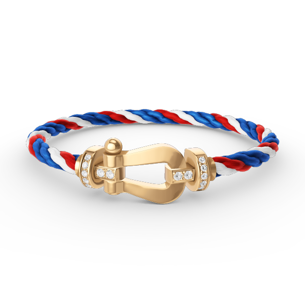[Auream]FORCE LARGE HORSESHOE HALF DIAMOND BRACELET GOLD