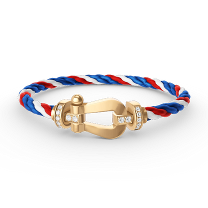 [Auream]FORCE LARGE HORSESHOE HALF DIAMOND BRACELET GOLD