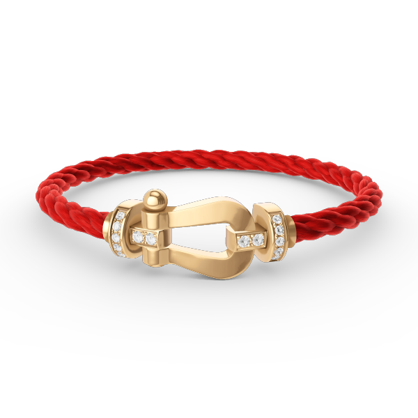 [Auream]FORCE LARGE HORSESHOE HALF DIAMOND BRACELET GOLD