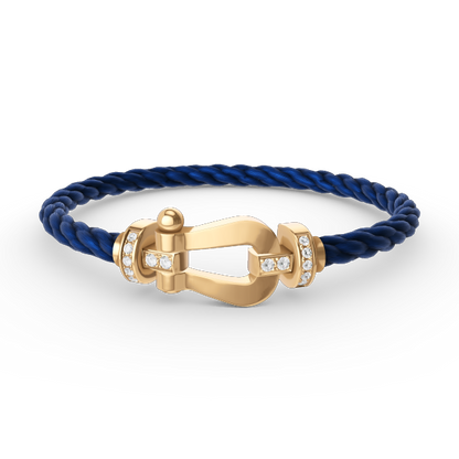 [Auream]FORCE LARGE HORSESHOE HALF DIAMOND BRACELET GOLD