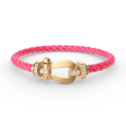 [Auream]FORCE LARGE HORSESHOE HALF DIAMOND BRACELET GOLD