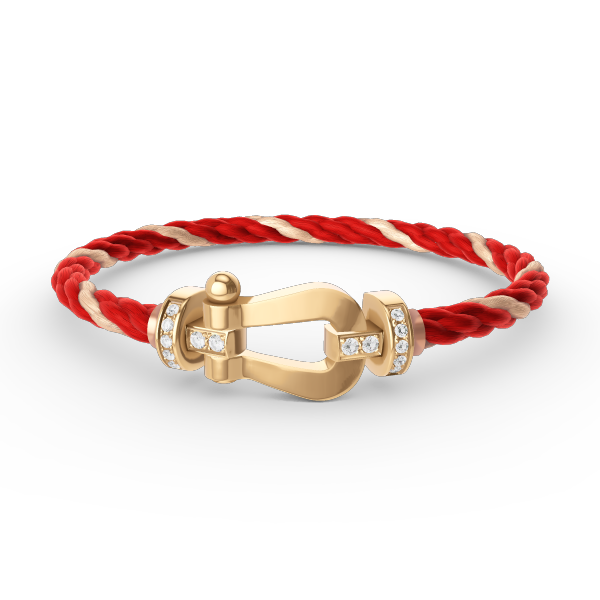 [Auream]FORCE LARGE HORSESHOE HALF DIAMOND BRACELET GOLD