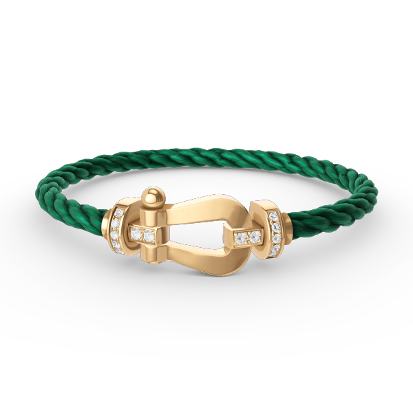 [Auream]FORCE LARGE HORSESHOE HALF DIAMOND BRACELET GOLD