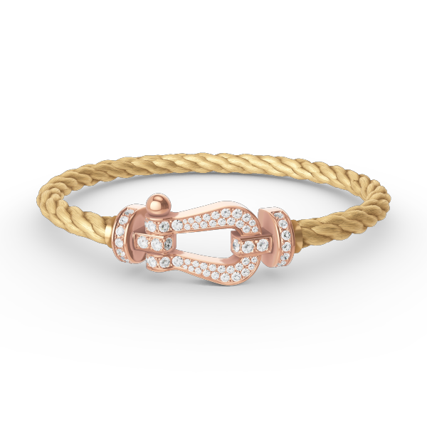 [Auream]FORCE LARGE HORSESHOE FULL DIAMOND BRACELET ROSE GOLD
