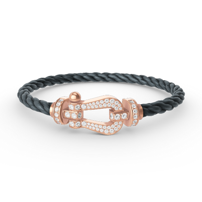 [Auream]FORCE LARGE HORSESHOE FULL DIAMOND BRACELET ROSE GOLD