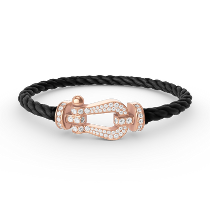 [Auream]FORCE LARGE HORSESHOE FULL DIAMOND BRACELET ROSE GOLD
