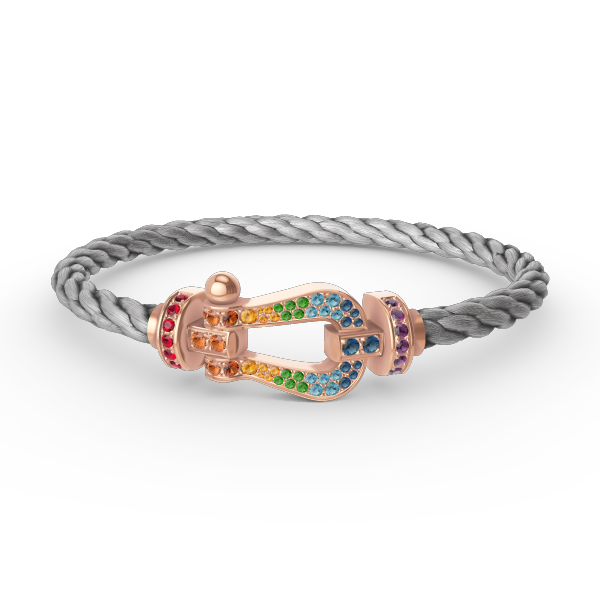 [Auream]FORCE LARGE HORSESHOE  COLORED DIAMOND BRACELET ROSE GOLD