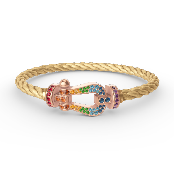 [Auream]FORCE LARGE HORSESHOE  COLORED DIAMOND BRACELET ROSE GOLD