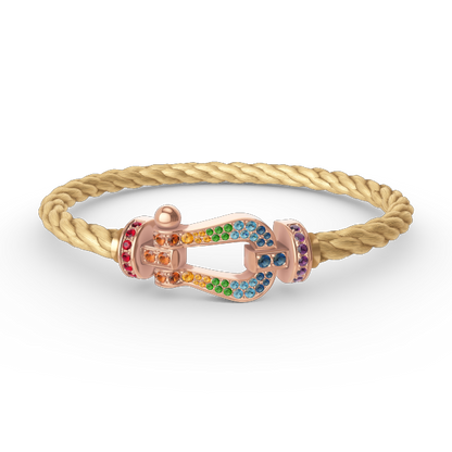 [Auream]FORCE LARGE HORSESHOE  COLORED DIAMOND BRACELET ROSE GOLD