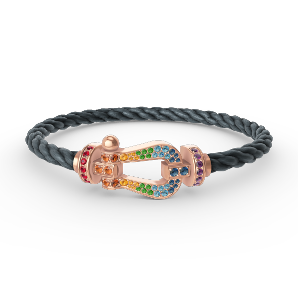 [Auream]FORCE LARGE HORSESHOE  COLORED DIAMOND BRACELET ROSE GOLD