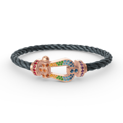 [Auream]FORCE LARGE HORSESHOE  COLORED DIAMOND BRACELET ROSE GOLD