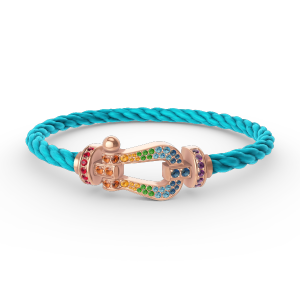 [Auream]FORCE LARGE HORSESHOE  COLORED DIAMOND BRACELET ROSE GOLD