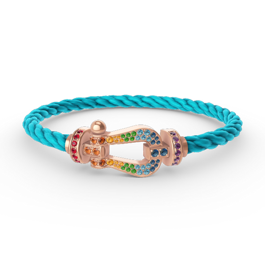 [Auream]FORCE LARGE HORSESHOE  COLORED DIAMOND BRACELET ROSE GOLD