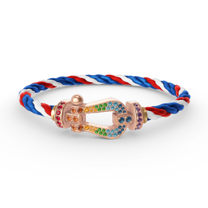 [Auream]FORCE LARGE HORSESHOE  COLORED DIAMOND BRACELET ROSE GOLD