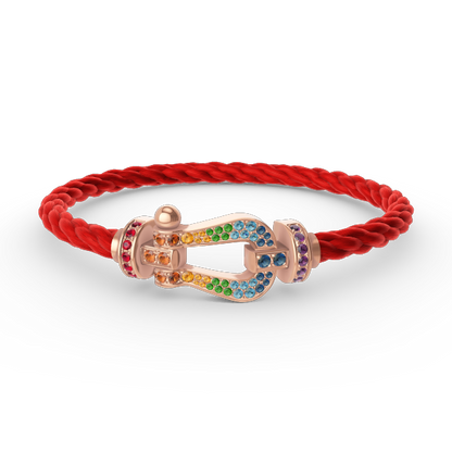 [Auream]FORCE LARGE HORSESHOE  COLORED DIAMOND BRACELET ROSE GOLD