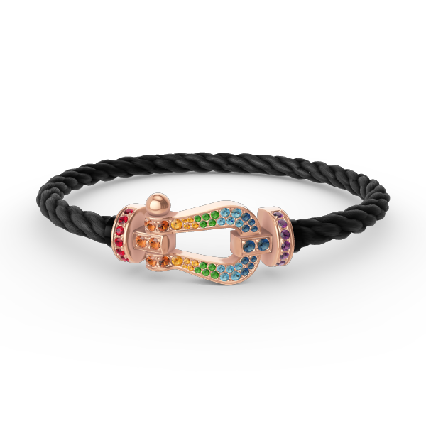 [Auream]FORCE LARGE HORSESHOE  COLORED DIAMOND BRACELET ROSE GOLD