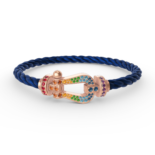 [Auream]FORCE LARGE HORSESHOE  COLORED DIAMOND BRACELET ROSE GOLD