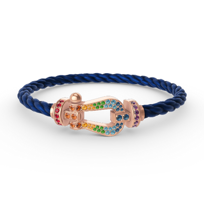 [Auream]FORCE LARGE HORSESHOE  COLORED DIAMOND BRACELET ROSE GOLD