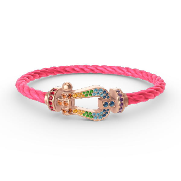 [Auream]FORCE LARGE HORSESHOE  COLORED DIAMOND BRACELET ROSE GOLD