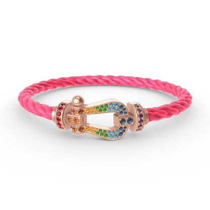 [Auream]FORCE LARGE HORSESHOE  COLORED DIAMOND BRACELET ROSE GOLD