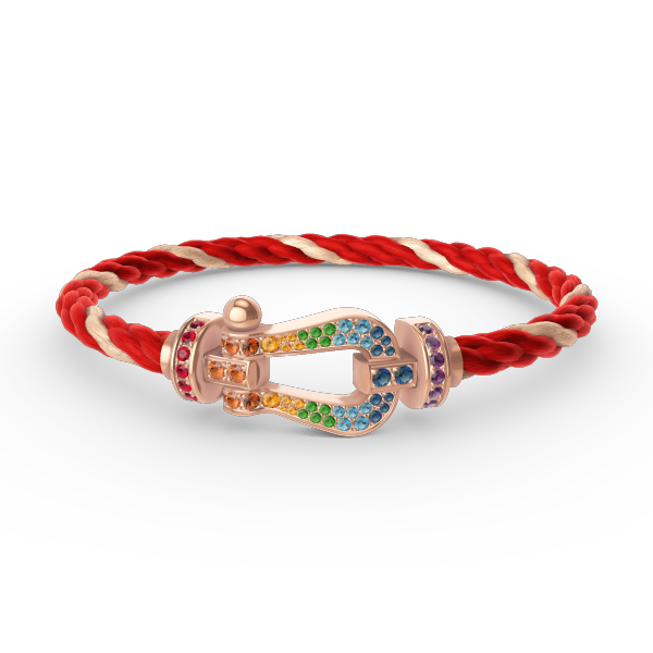 [Auream]FORCE LARGE HORSESHOE  COLORED DIAMOND BRACELET ROSE GOLD