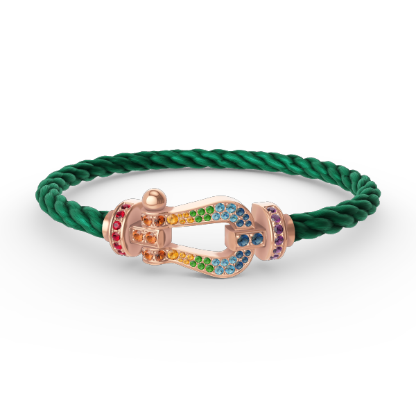 [Auream]FORCE LARGE HORSESHOE  COLORED DIAMOND BRACELET ROSE GOLD