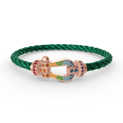 [Auream]FORCE LARGE HORSESHOE  COLORED DIAMOND BRACELET ROSE GOLD