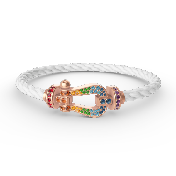[Auream]FORCE LARGE HORSESHOE  COLORED DIAMOND BRACELET ROSE GOLD
